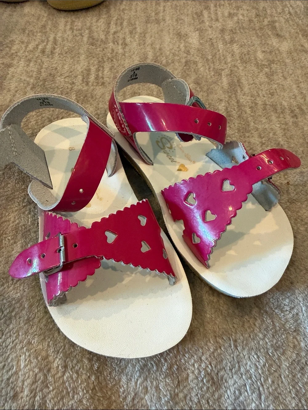 Saltwater sandals  Pink Heart Cutout Sandals
